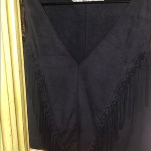 Zara velvet fringe top